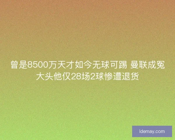 曾是8500万天才如今无球可踢 曼联成冤大头他仅28场2球惨遭退货